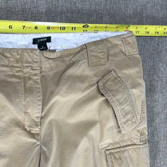 J Crew Cargo Pants Women's 8 Low Fit Mid Rise Beige Pockets City Casual - Picture 9 of 13